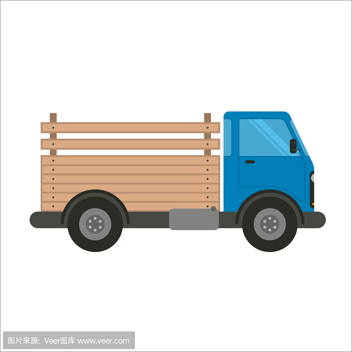 蓝色的卡车,木制的车身